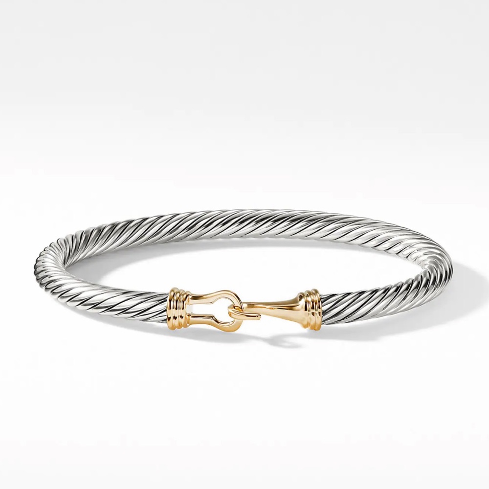 David Yurman Cable Classic Buckle Bracelet with 14K Gold, 5mm